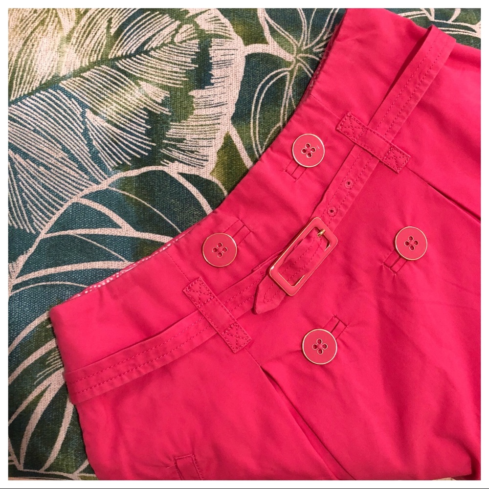 Lilly Pulitzer Button Front Pleated Pink Skirt